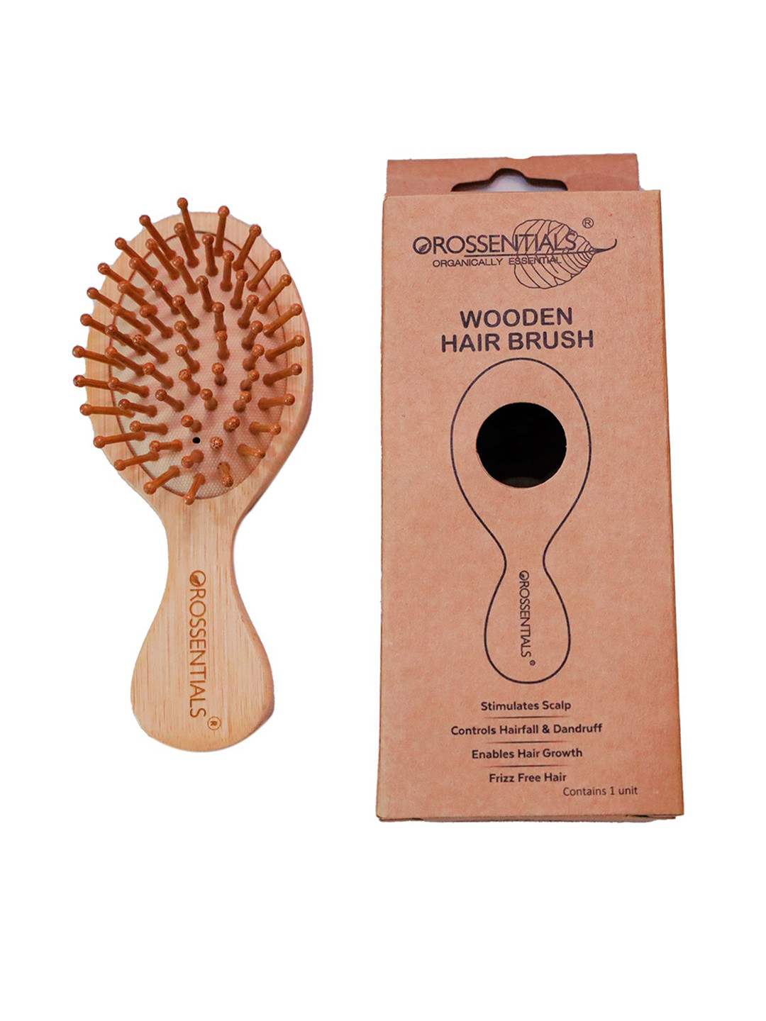 OROSSENTIALS Oval Shape Wooden Bristle Paddle Hair Brush
