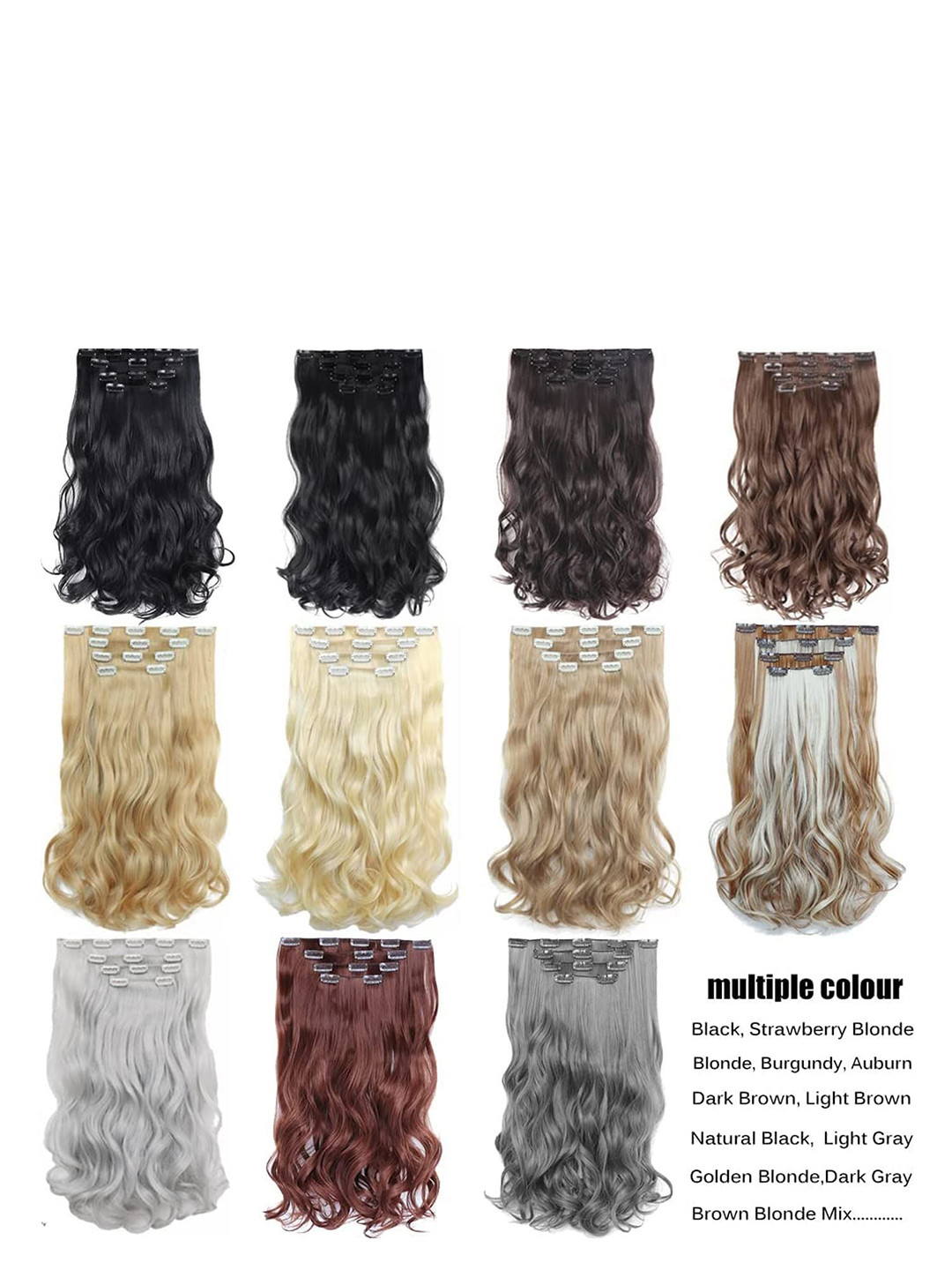 D-Divine 5 Clip-On Natural Brown Wavy Hair Extension