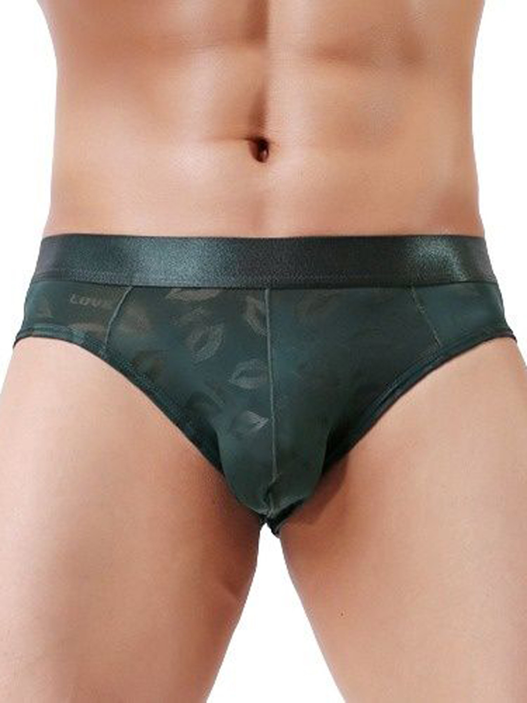 PANTEAZY Men Self Design Mid- Rise Basic Briefs KEV-SM02-LIP-BF-G-M