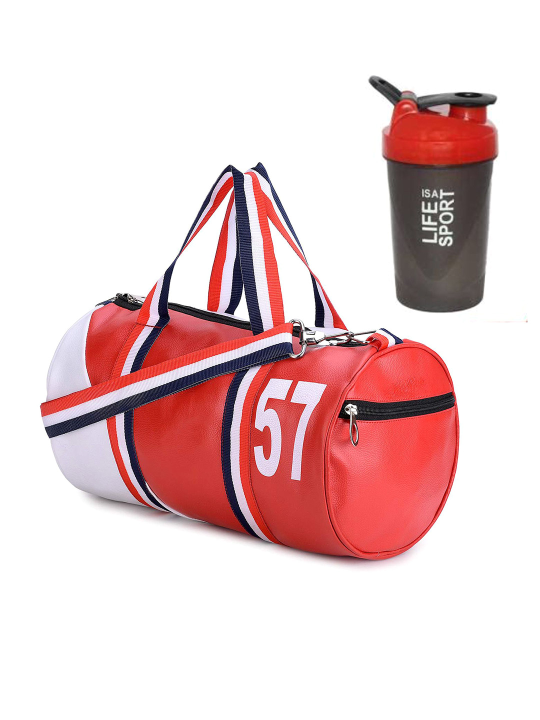 GROUPERS Printed Small Foldable Gym Duffel Bag with Shaker Bottle
