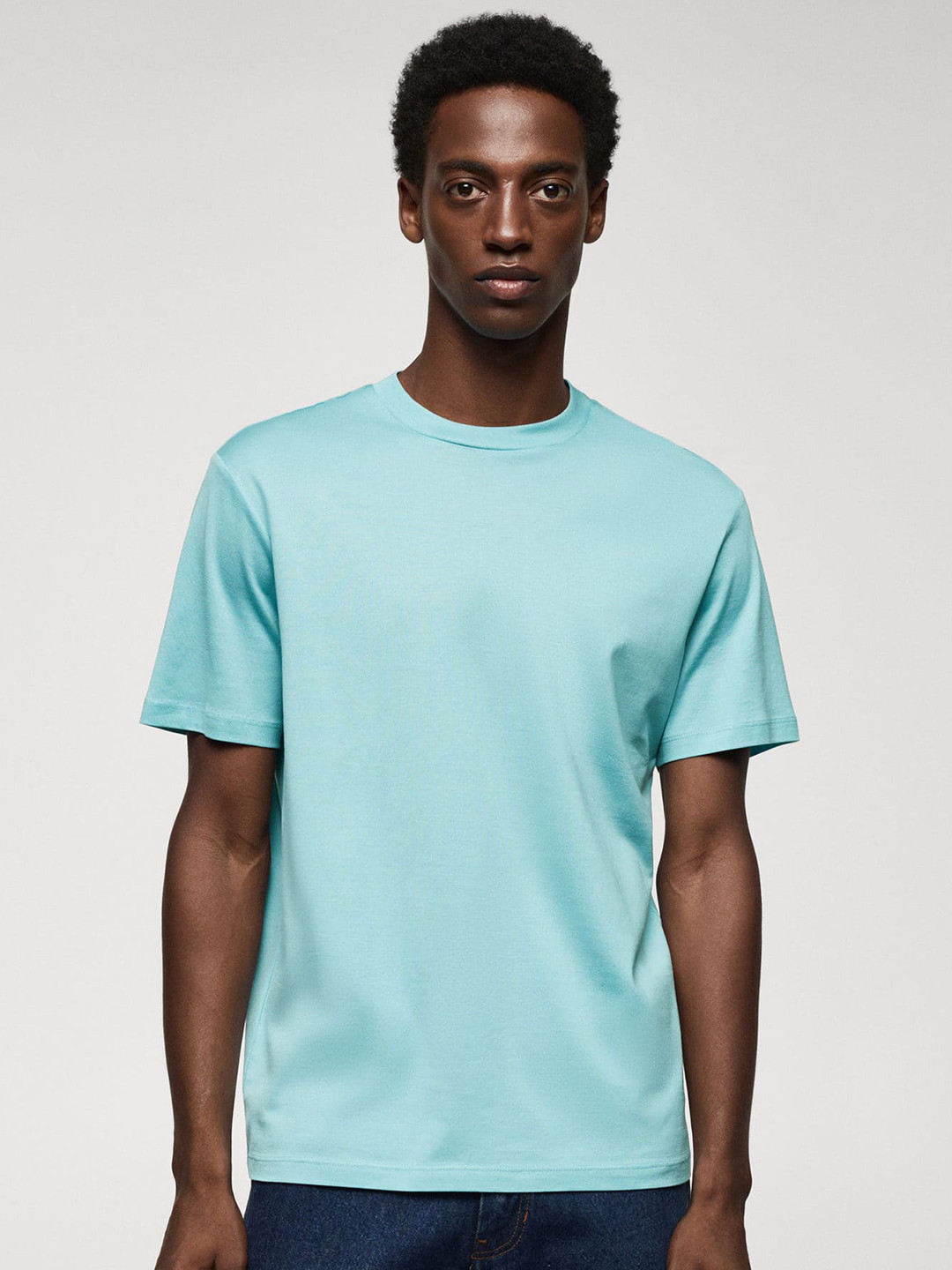 MANGO MAN Mercerised Cotton T-shirt