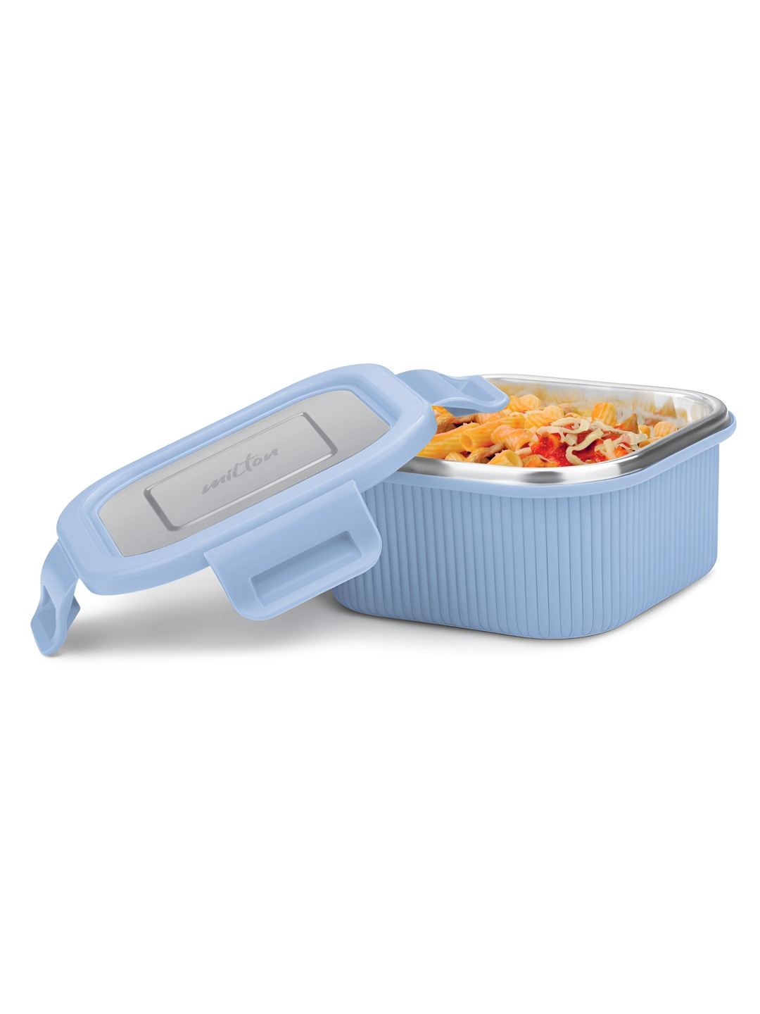 Milton Cool Touch Square 400 Inner Stainless Steel Container 380 ml Lunch Box Blue