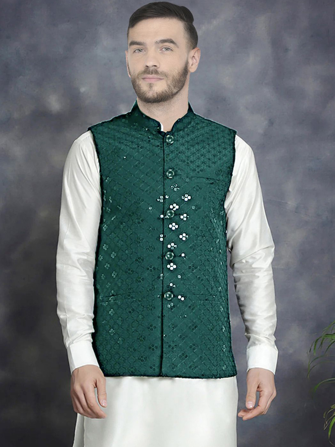 SG LEMAN Embroidered Nehru Jacket