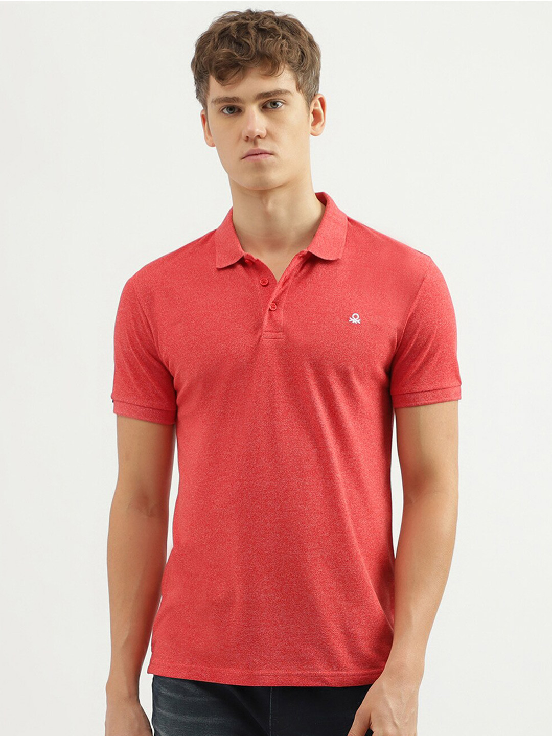 United Colors of Benetton Textured Polo Collar Regular Fit T-shirt