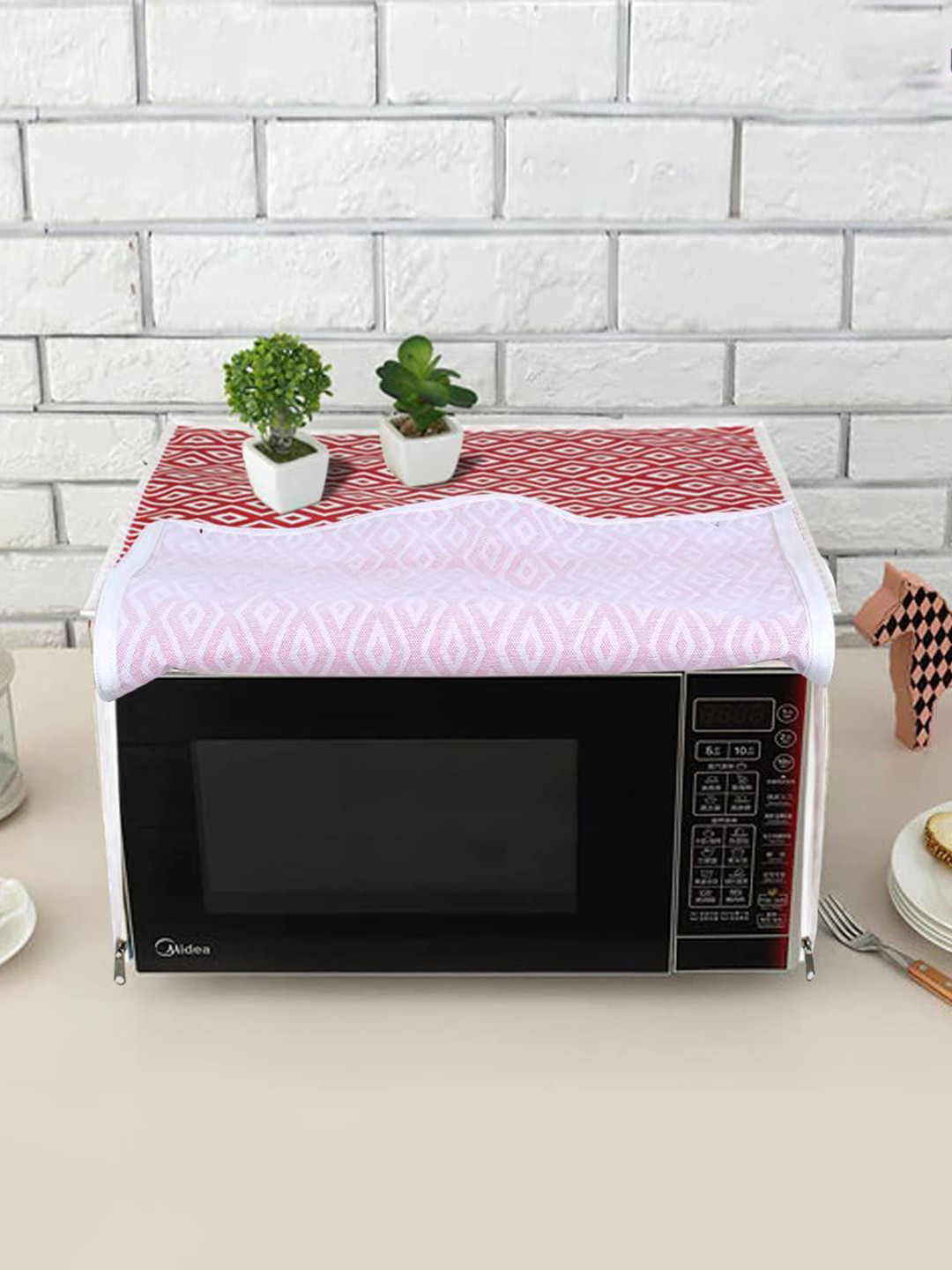 prettykrafts Red & White Reusable Shelf Liner Organisers