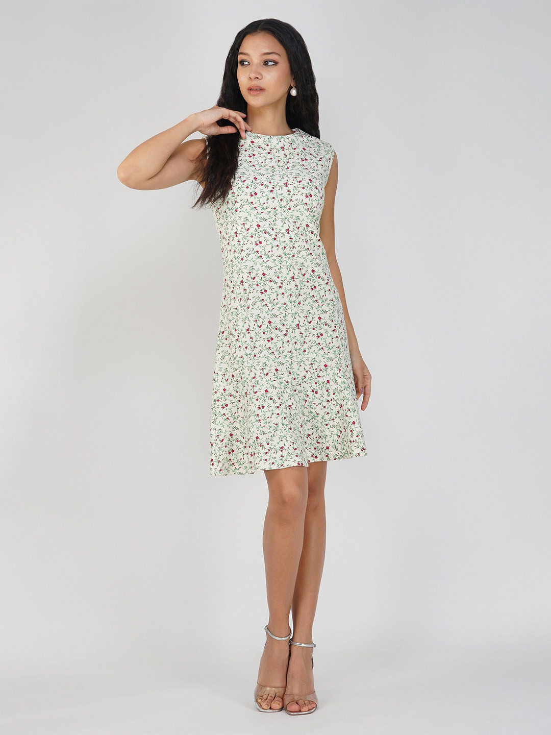 SAFFE Floral Print A-Line Dress