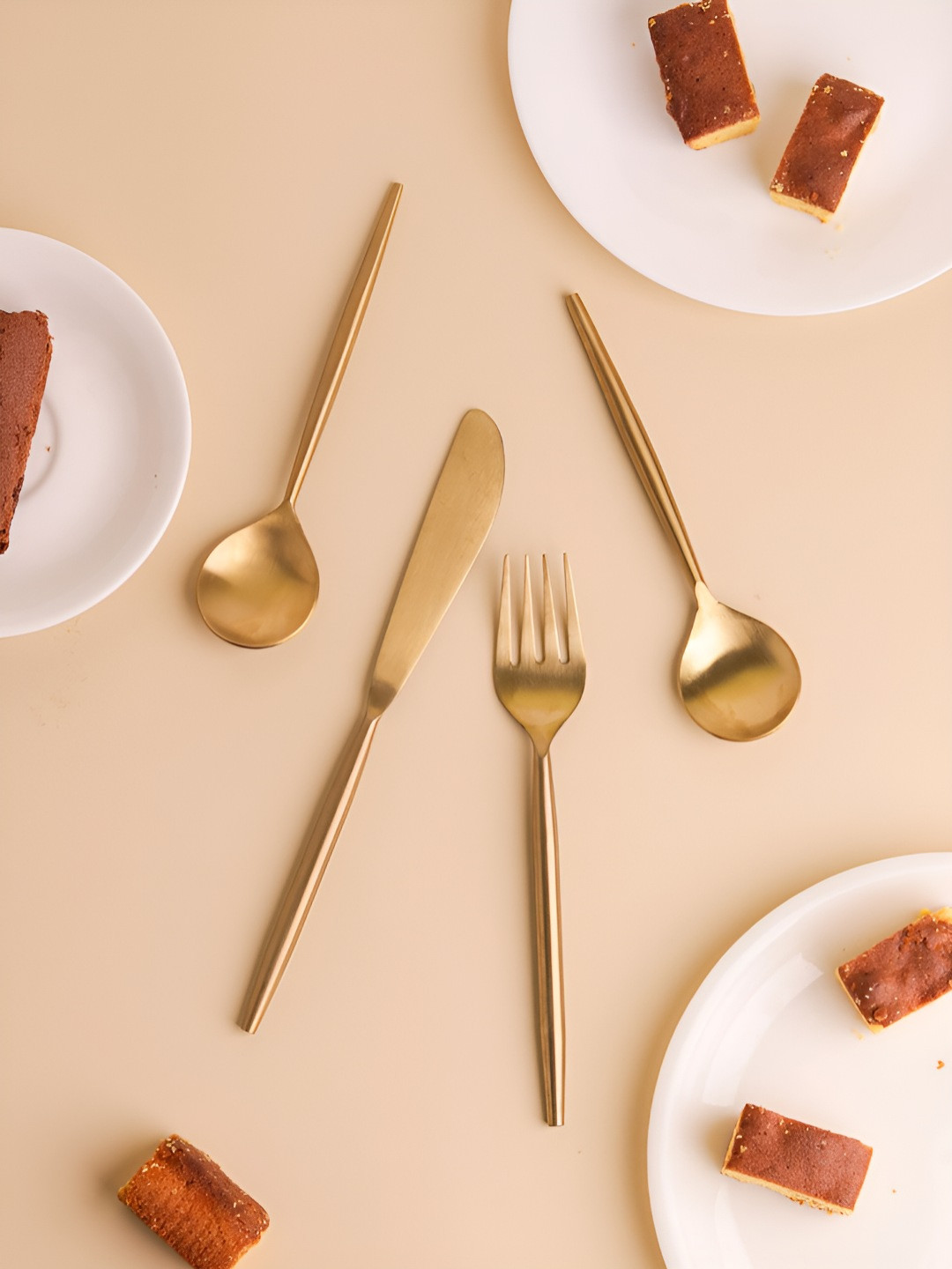 Glimpse Homes Gold-Toned 4 Pieces Stainless Steel Cutlery Set