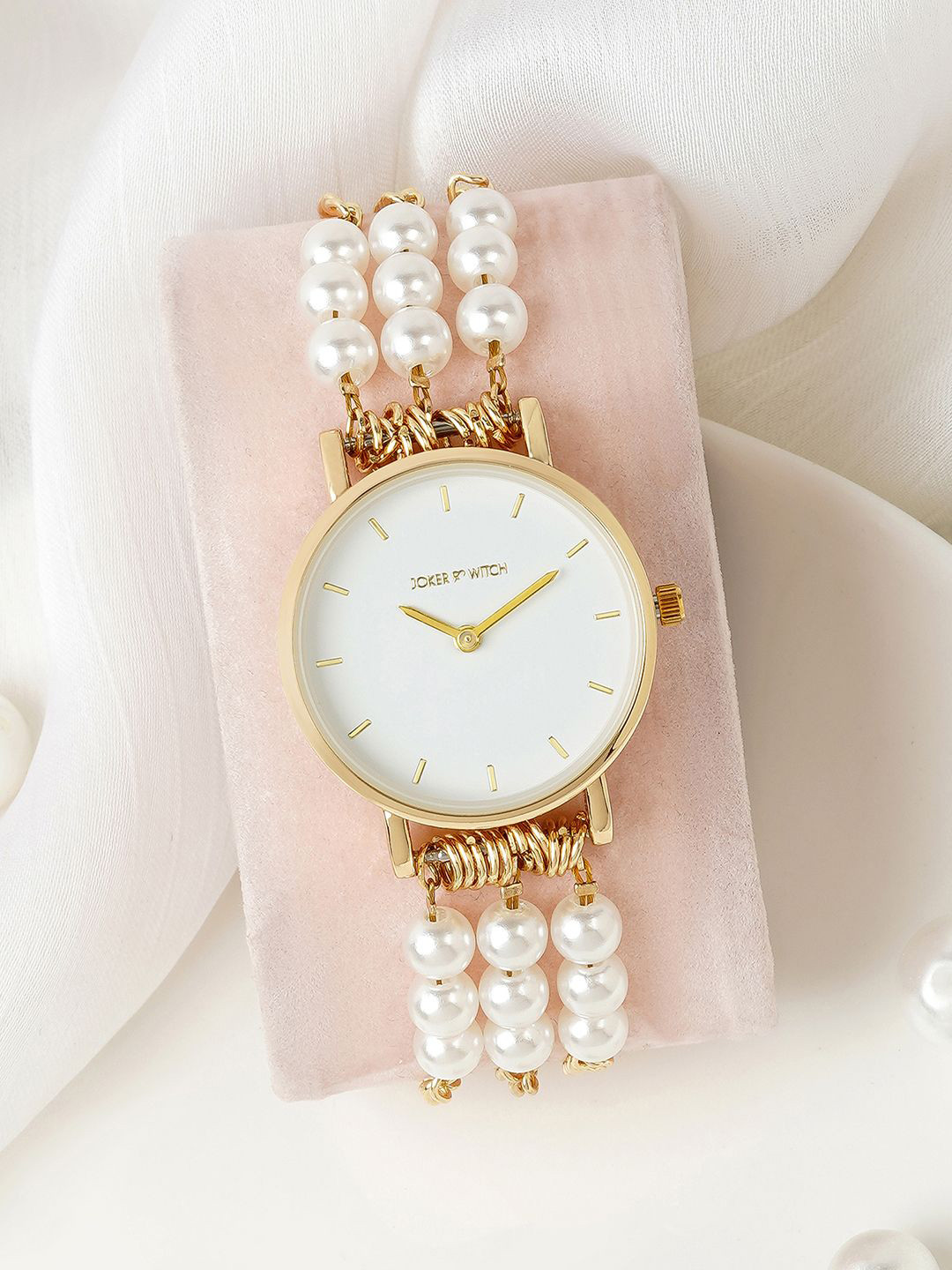 JOKER & WITCH Rosette Women Pearl Wrap Around Straps Analogue Watch AMWW814