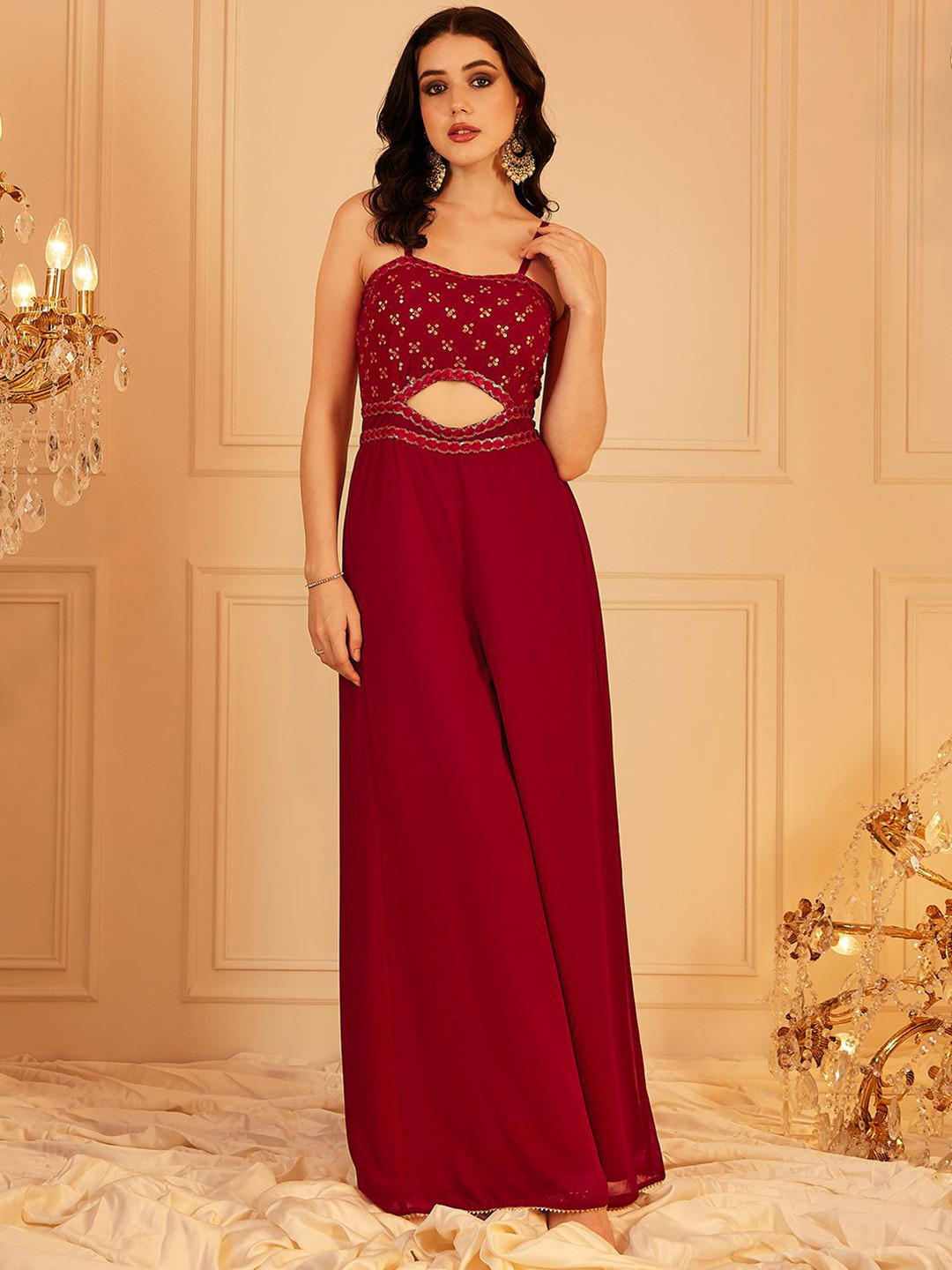 indo street Basic Jumpsuit with Embellished