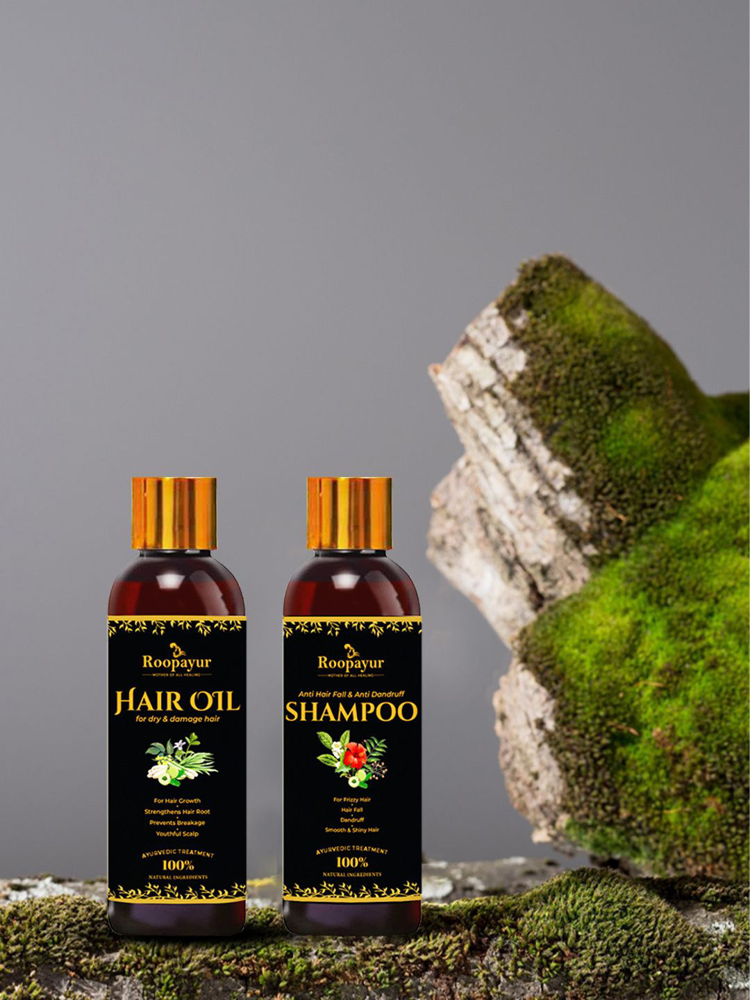 ROOPAYUR  Hair Oil & Shampoo Combo - 100 ml Each