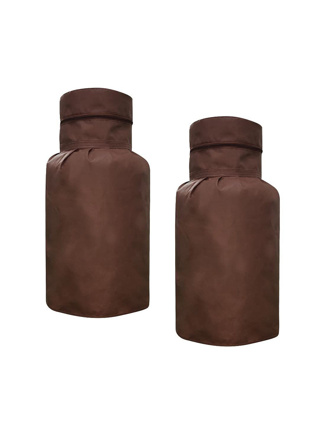 prettykrafts Brown 2 Pieces Printed LPG Gas Cylinder Cover