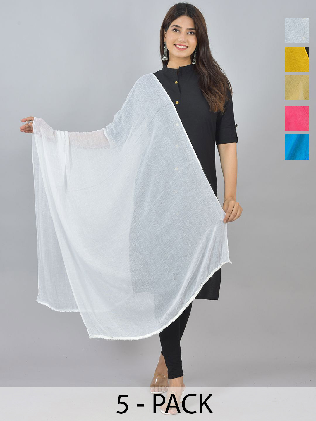 LA FEMINAE Selection Of 5 Pure Cotton Dupatta