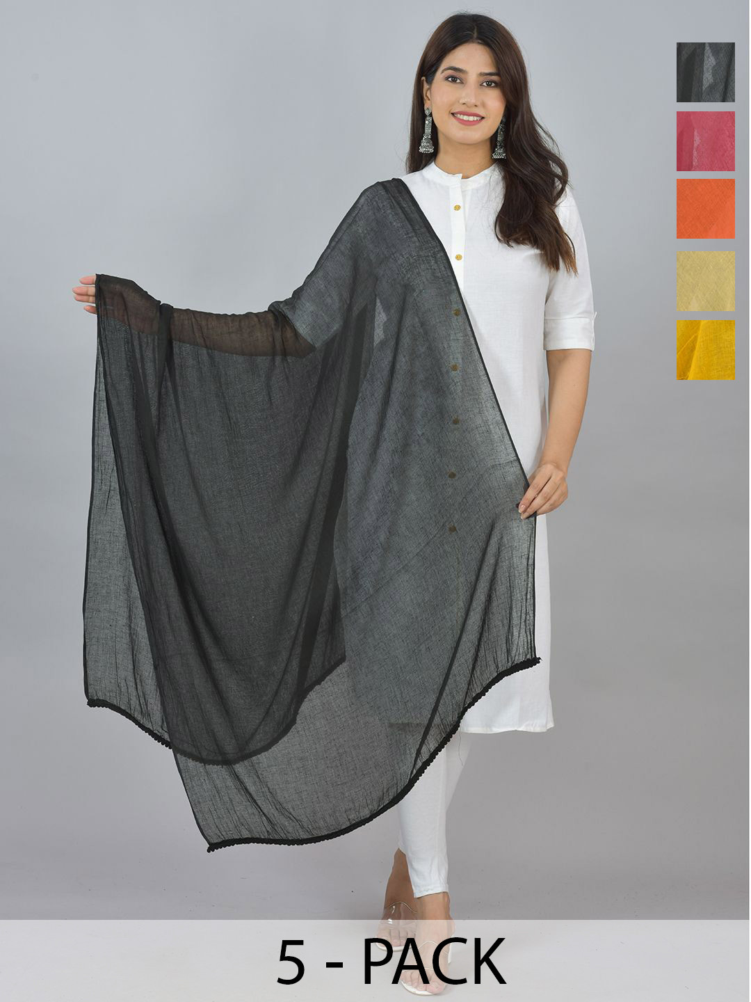 LA FEMINAE Selection Of 6 Pure Cotton Dupatta