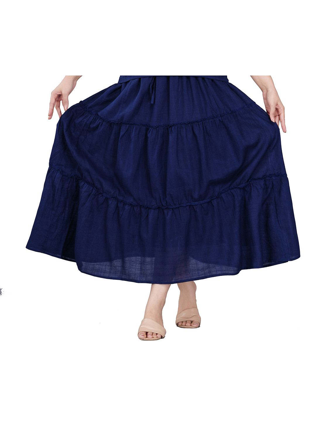 Cloth Bites Cotton Midi Flared Skirt