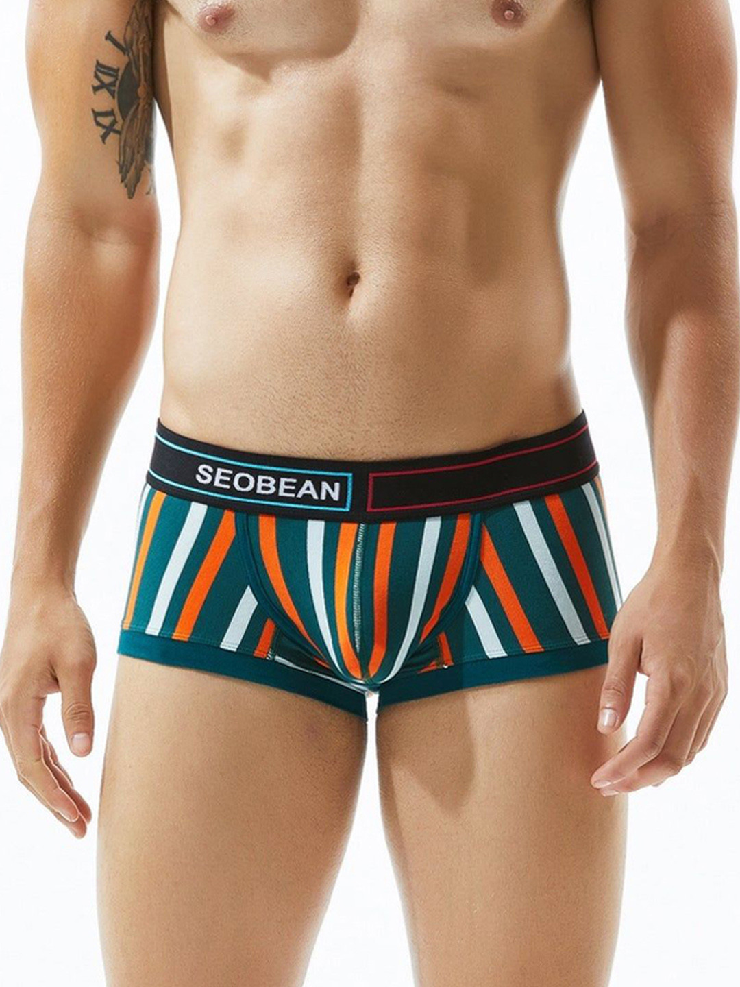 PANTEAZY Men Striped Printed Stretchable Trunk KEV-SM03-STR-BR-M-G-Green