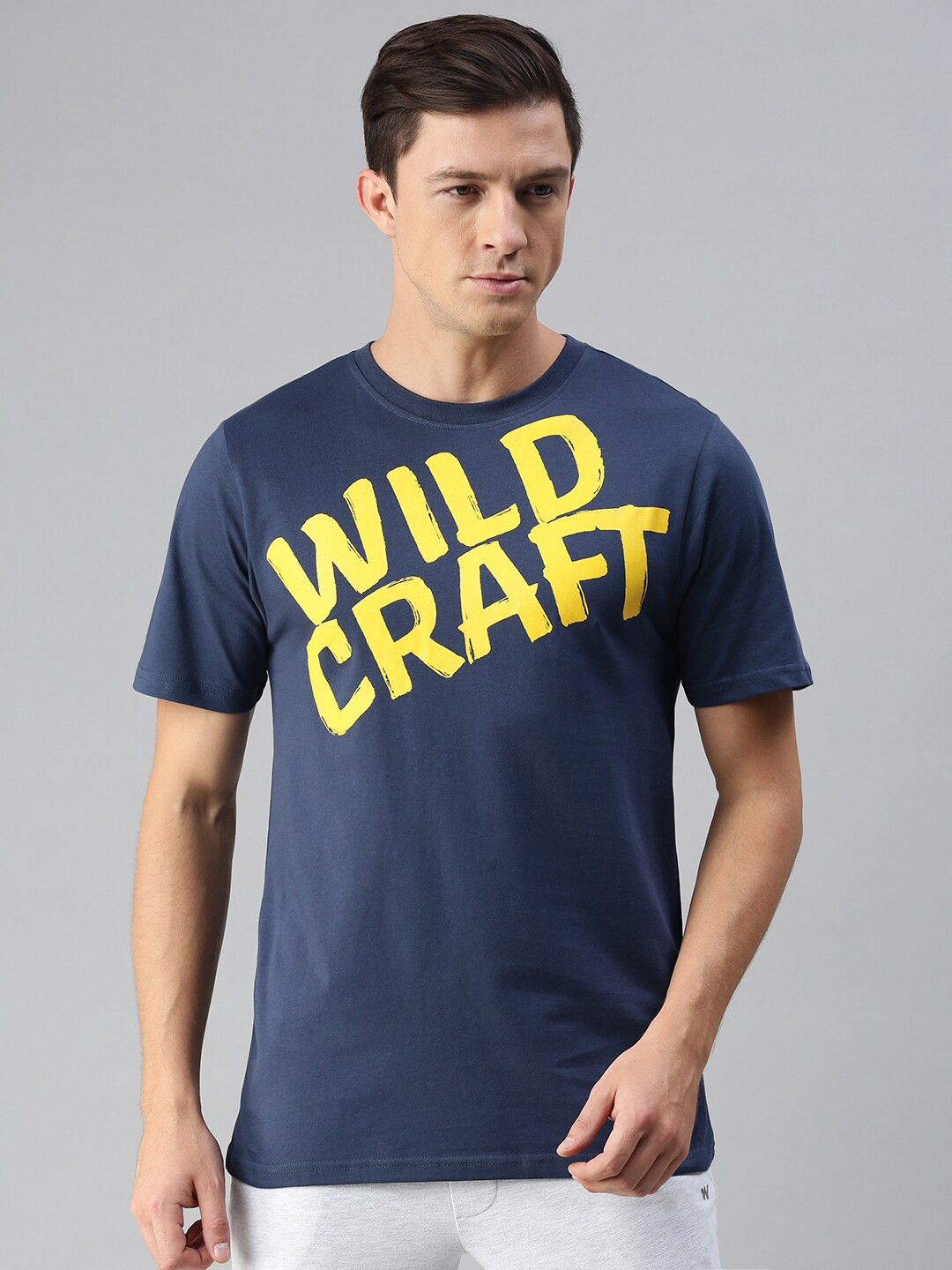 Wildcraft Men Navy Blue Brand Logo Printed T-shirt