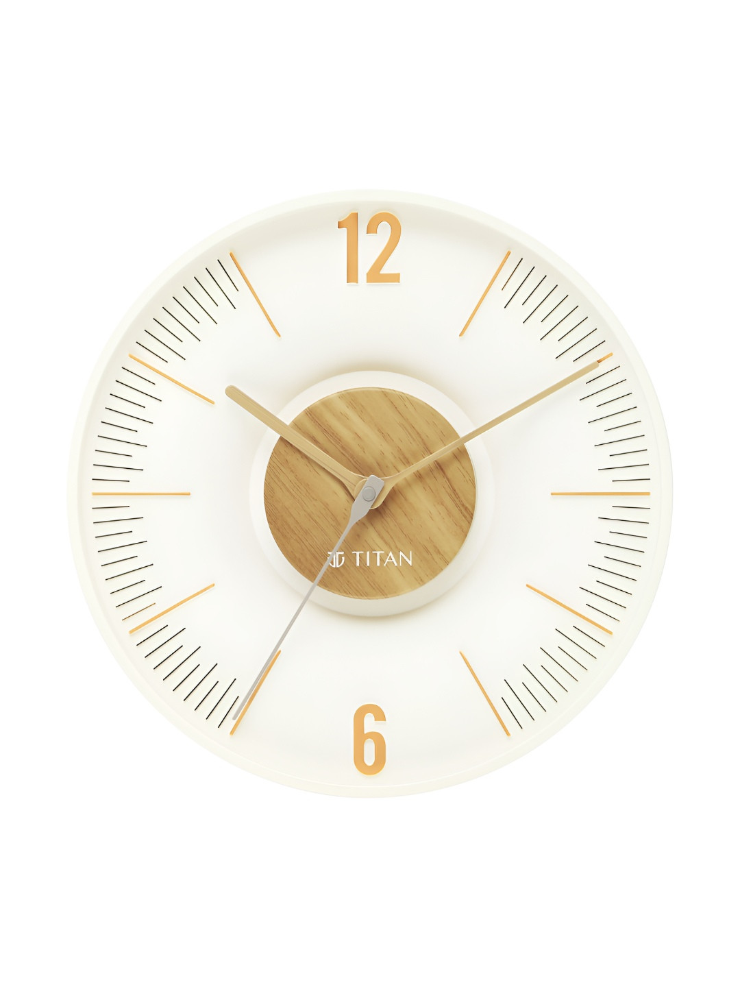 Titan Earth Flare Off White & Brown Printed Analog Contemporary Wall Clock