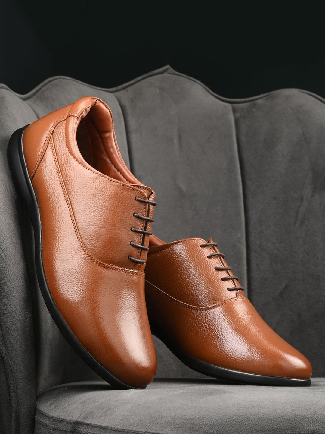 Auserio Men Leather Oxfords Formal Shoes