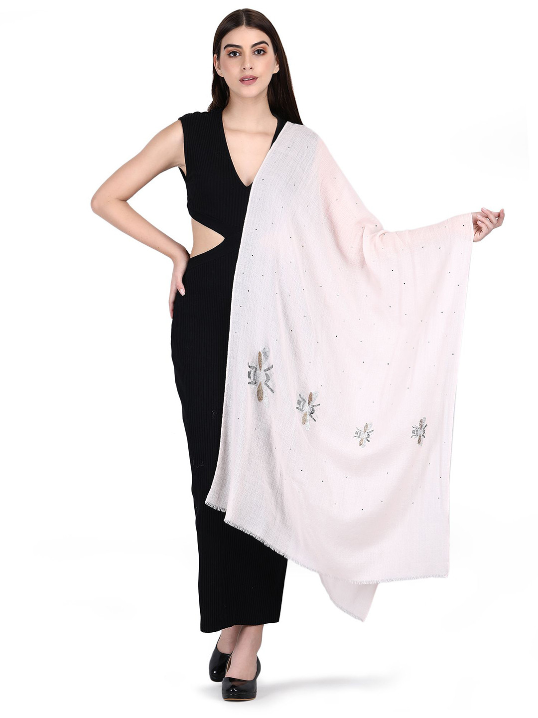 Stole & Yarn Women Embroidered Stoles