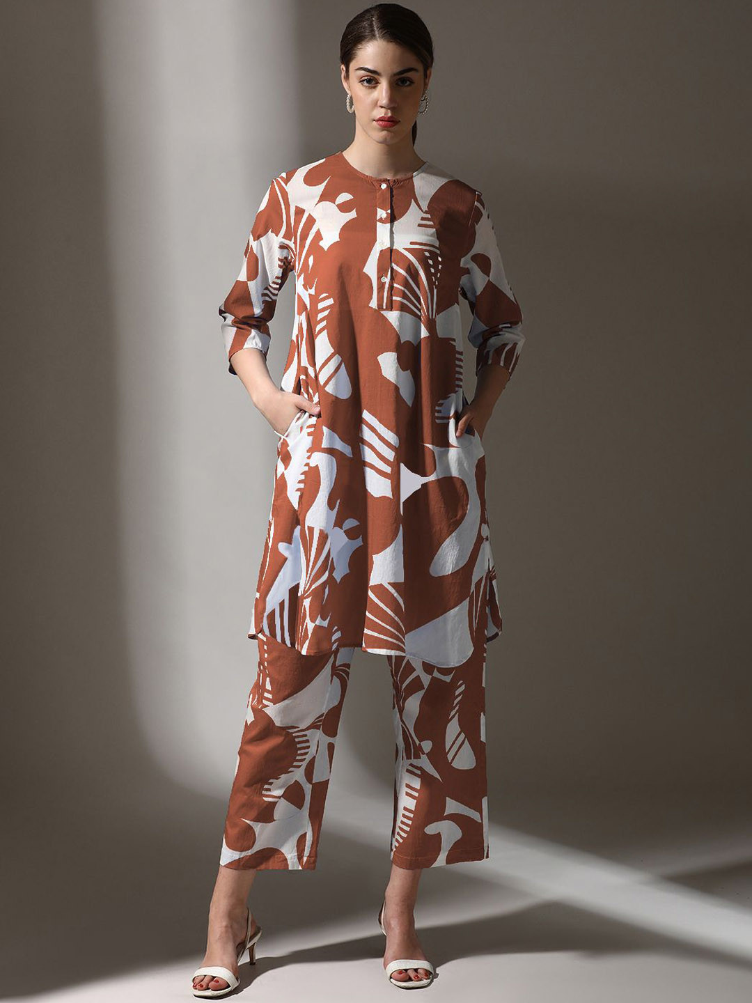 Dora Dori Floral Printed Regular Pure Cotton Co-Ords Set