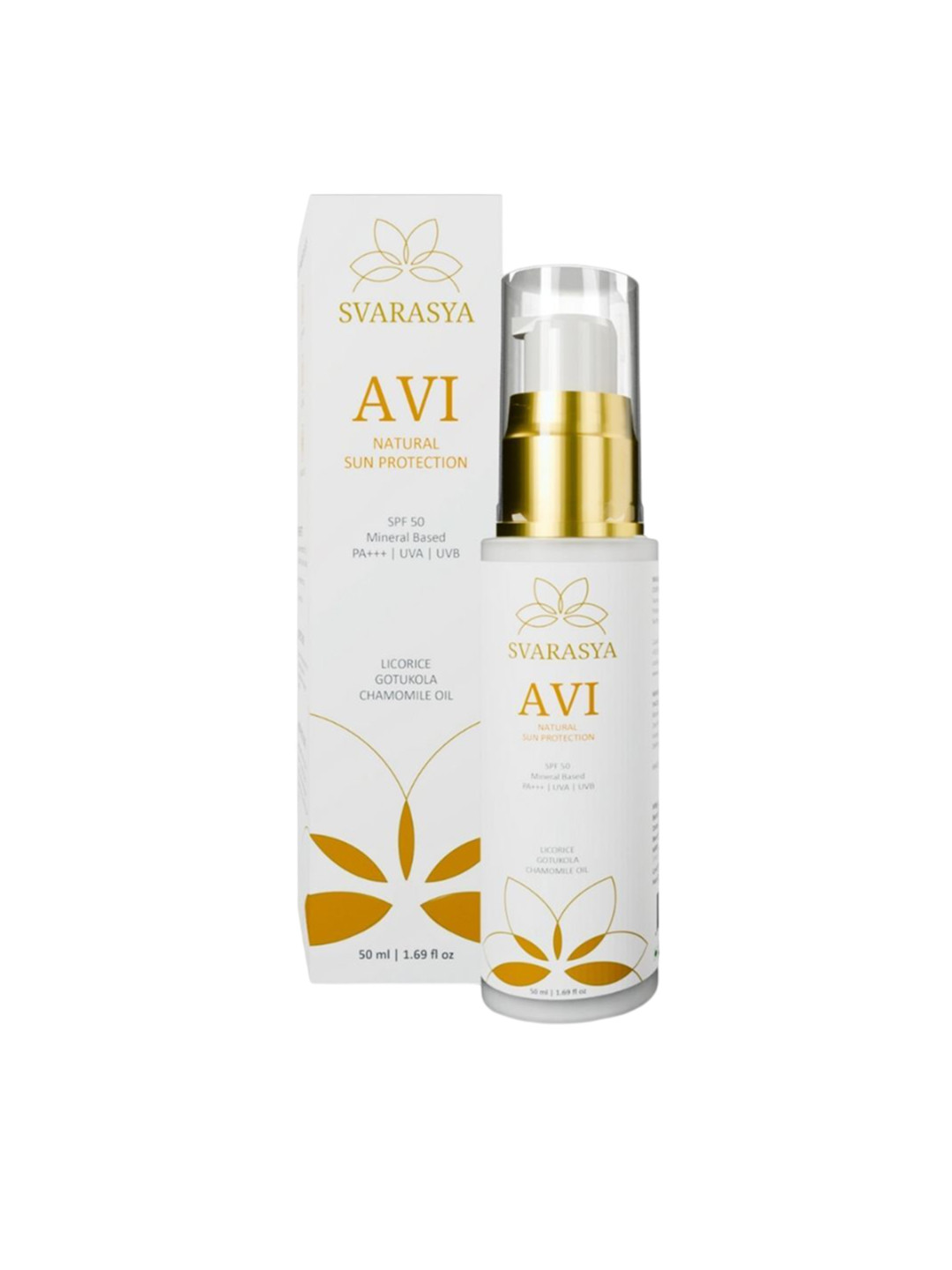 Svarasya AVI SPF 50 PA+++ UVA UVB Natural Sun Protection Sunscreen- 50ml