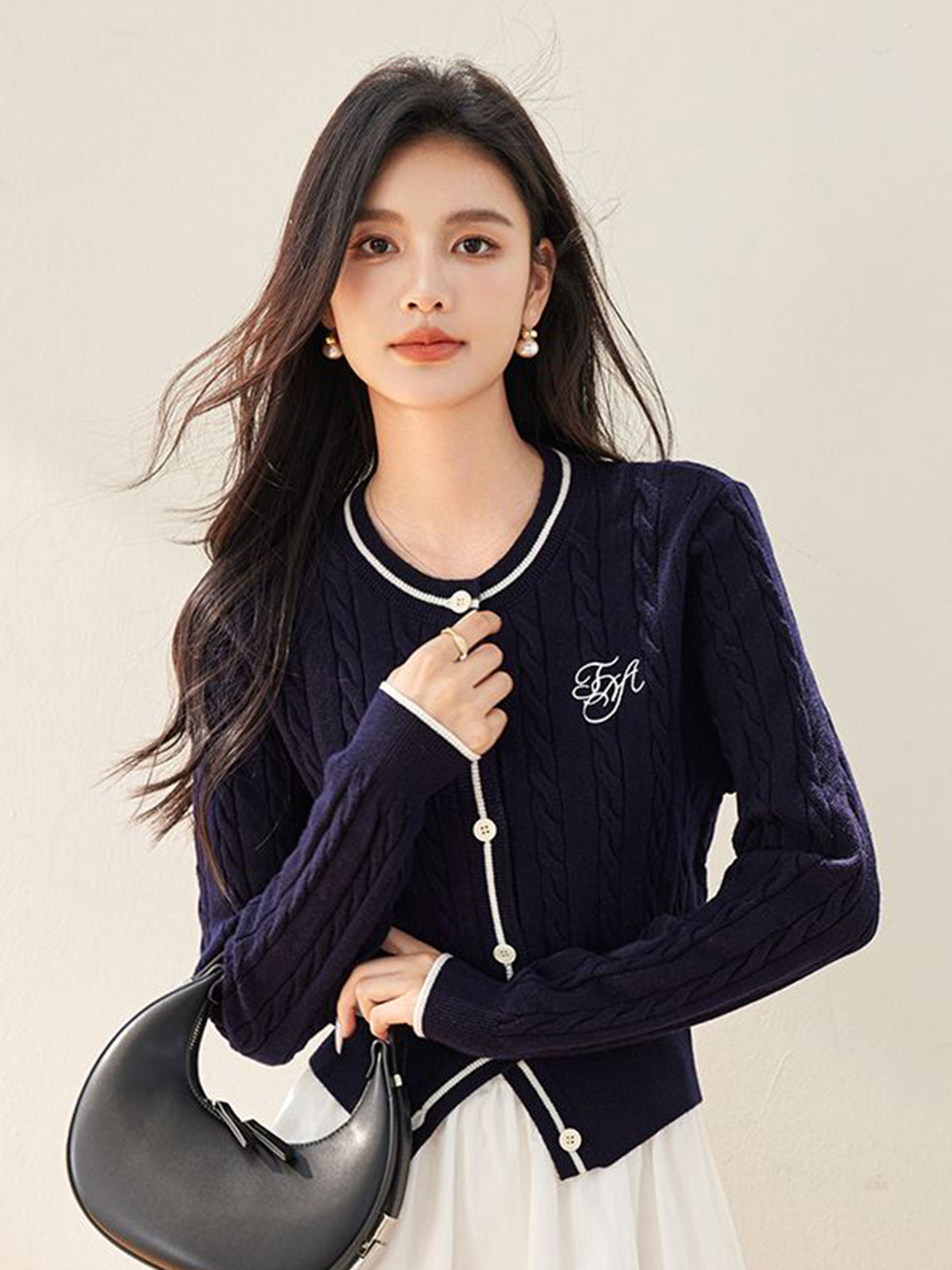 JC Collection Women Cable Knit Cardigan