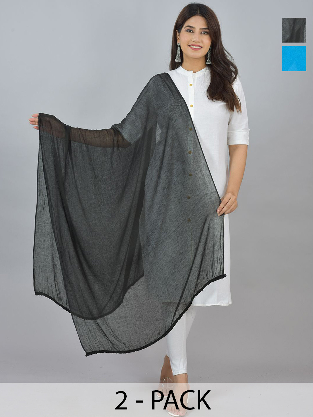 LA FEMINAE Pack of 2 Pure Cotton Dupatta