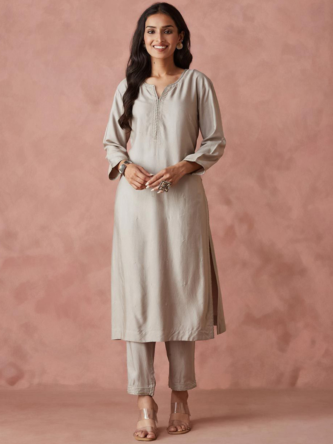 Fabindia Straight Thread Work Kurta with Pyjamas
