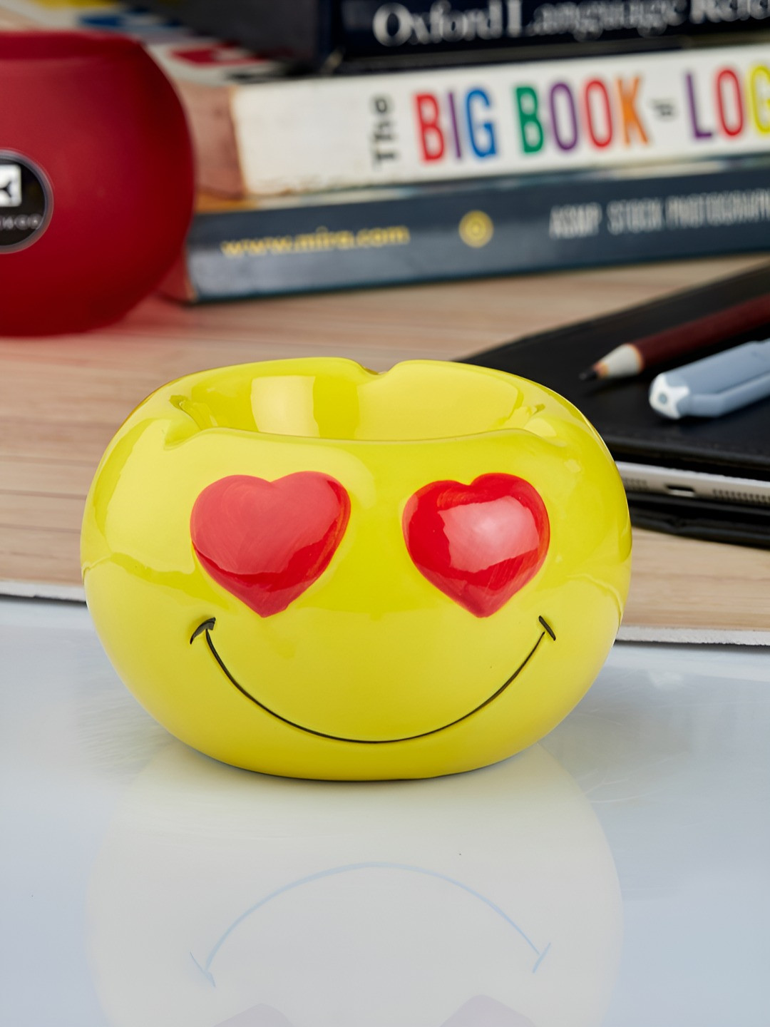 Kookee Yellow Ceramic Ash Trays