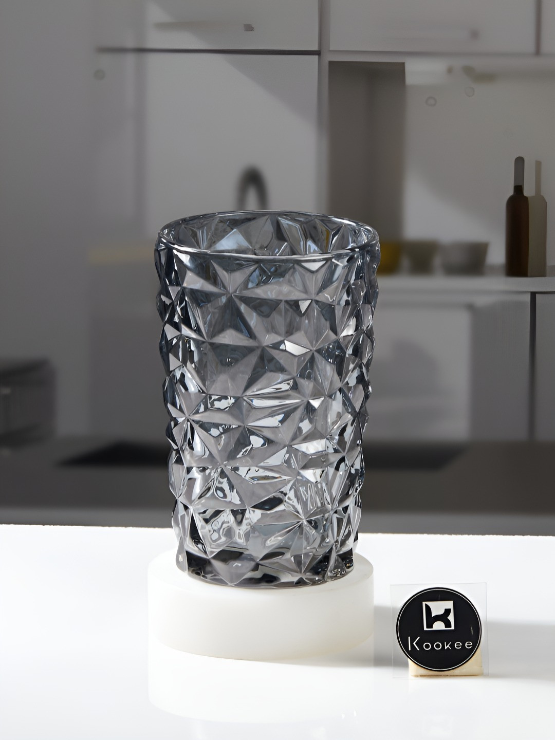 Kookee Grey-Toned Crystal Drinking Glass - 300ml