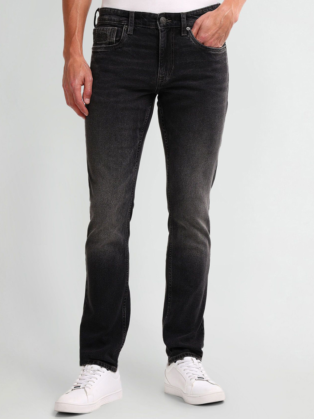 U.S. Polo Assn. Denim Co. Men Urban Slim Slim Cotton Fit Heavy Fade Jeans