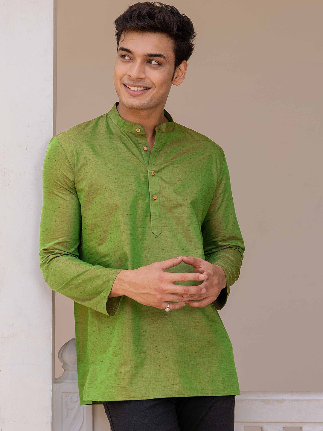 Ethnic India Band Collar Straight Kurta