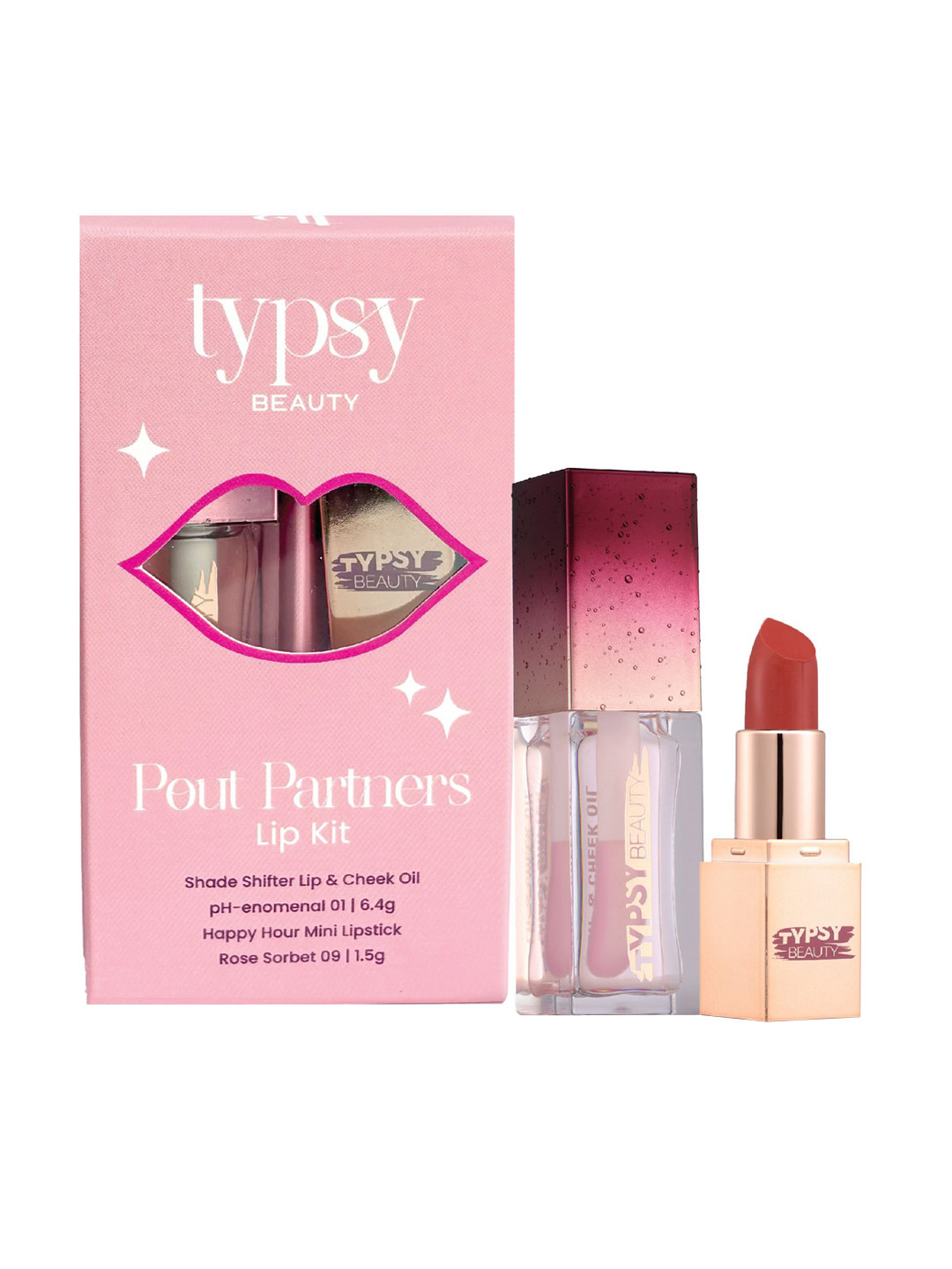 Typsy Beauty Lip & Cheek Oil - pH Enomenal 01 With Happy Hour Mini Lippie - Rose Sorbet 09