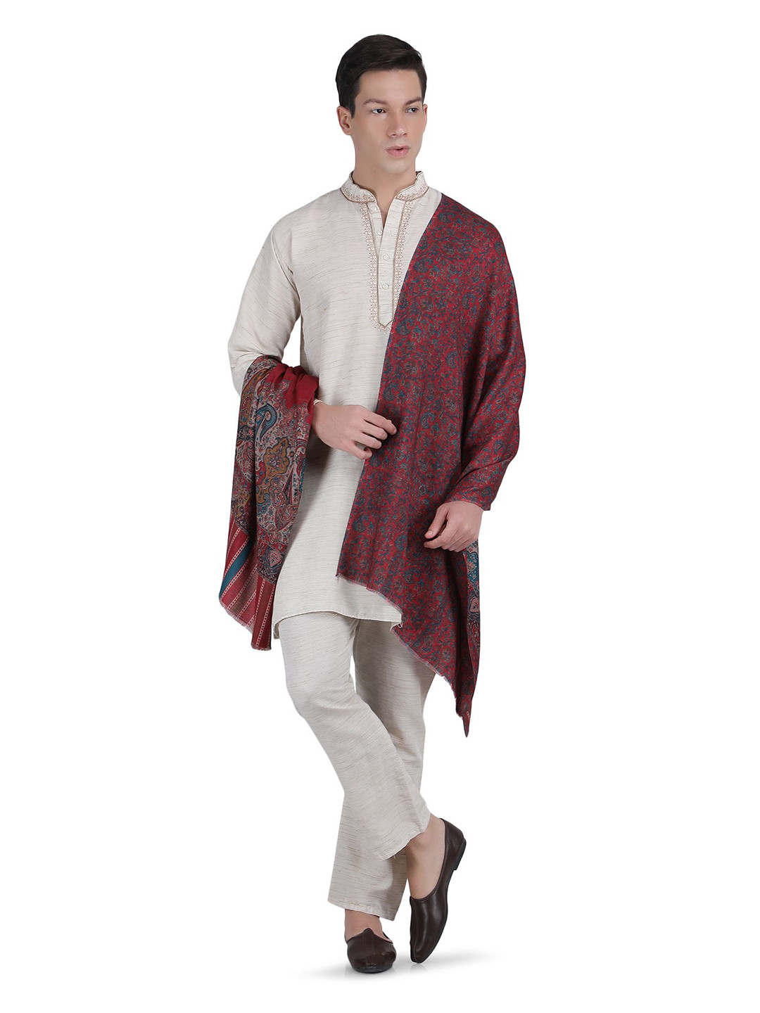Stole & Yarn Unisex Woven Design Reversible Stole