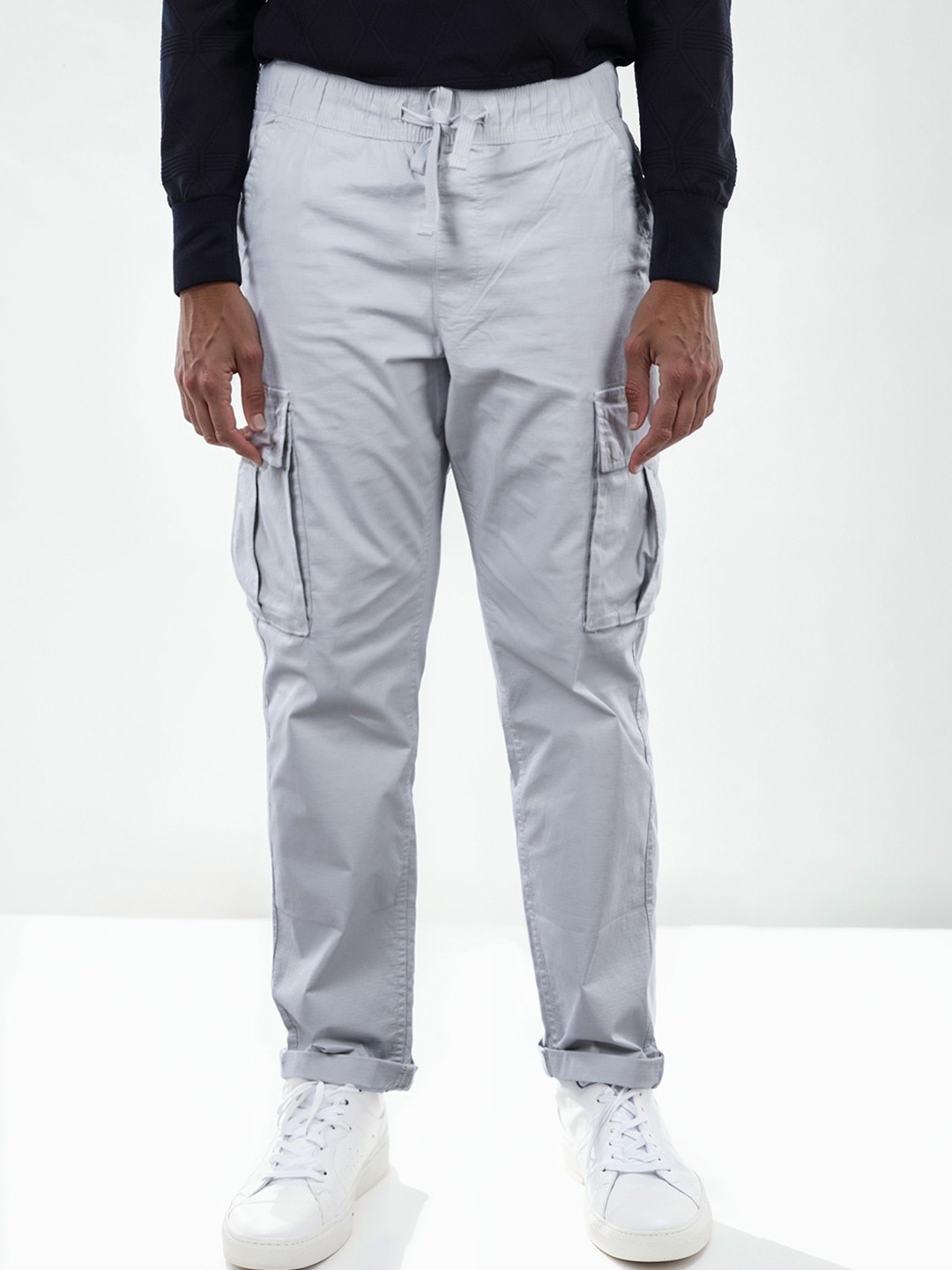 Celio Men Straight Fit Drawstring Cargos Trousers