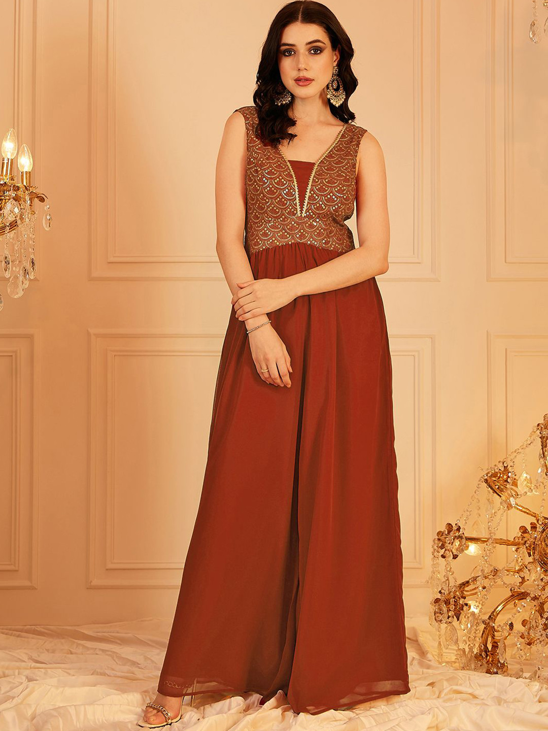 indo street Basic Jumpsuit with Embellished