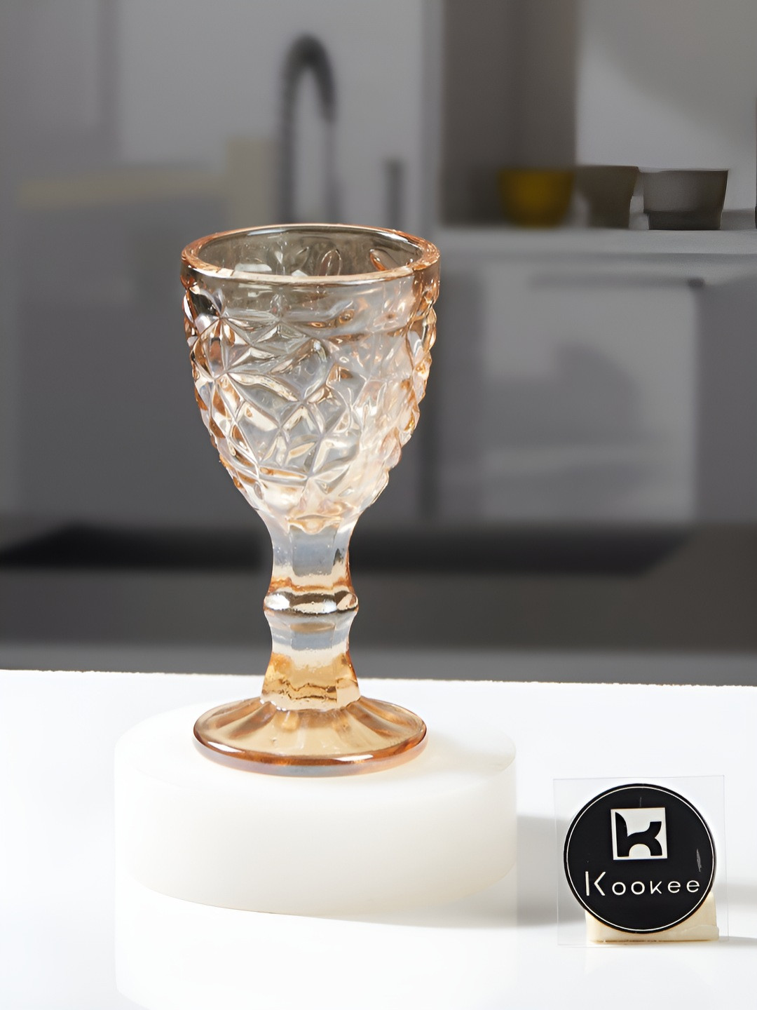 Kookee Orange-Toned Crystal Wine Glass - 50ml