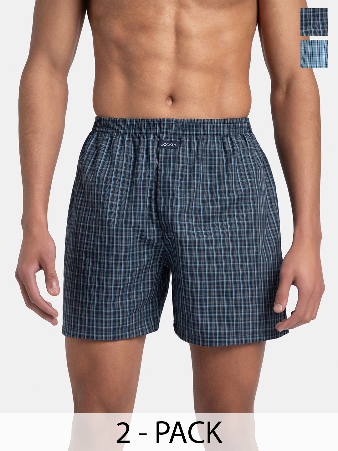 Jockey Pack of 2 Super Combed Mercerized Cotton Boxer Shorts with Back Pocket - 1222