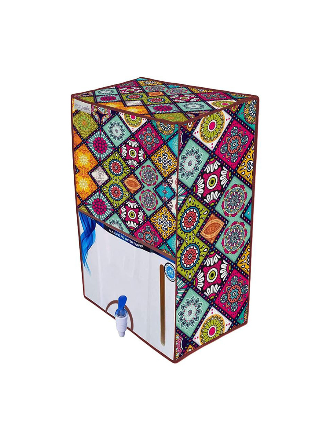 prettykrafts Red & Yellow Printed Water Purifier Cover for Aquaguard