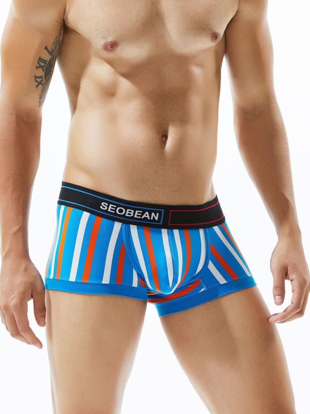 PANTEAZY Striped Stretchable Trunk KEV-SM03-STR-BR-M-SB