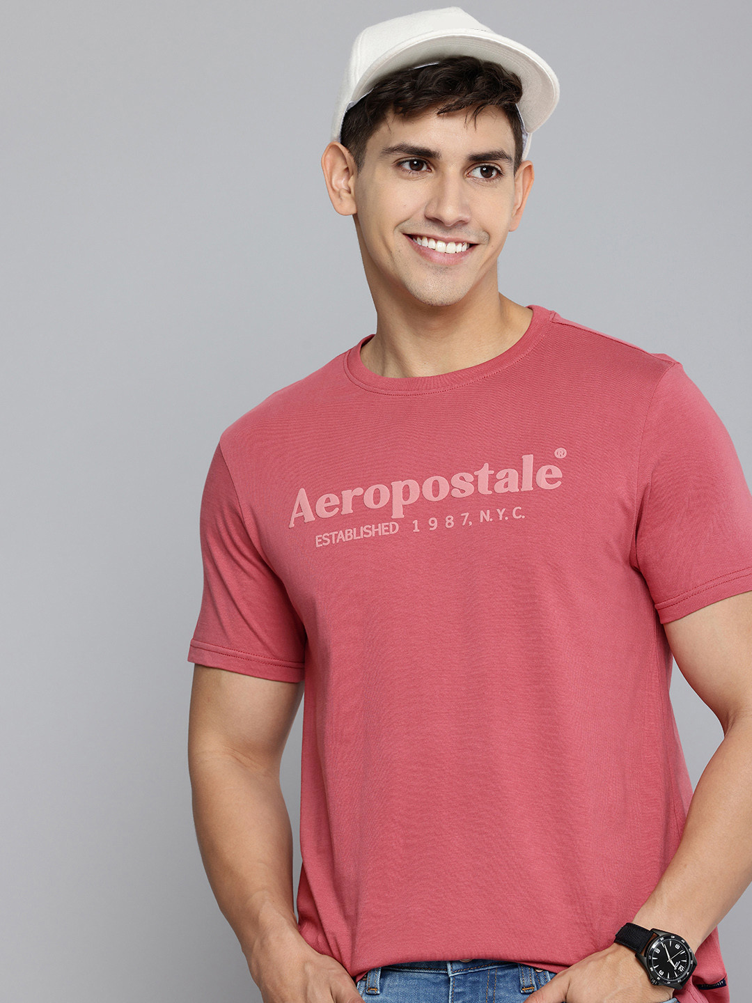 Aeropostale Brand Logo Printed Pure Cotton T-shirt