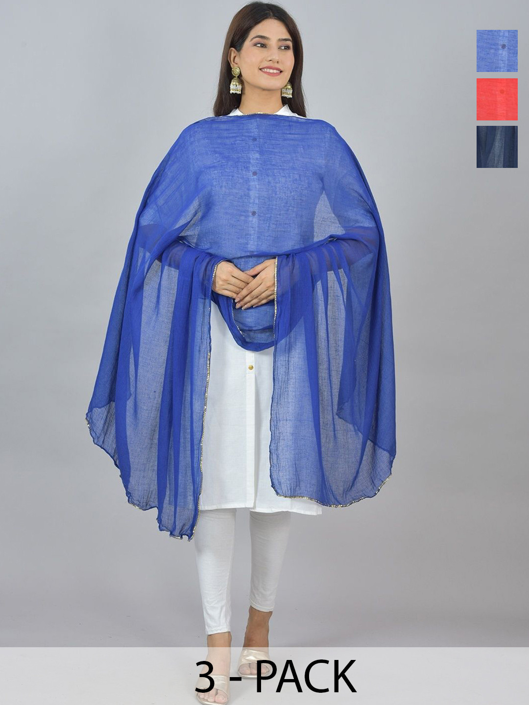 LA FEMINAE Pack of 3 Pure Cotton Dupatta