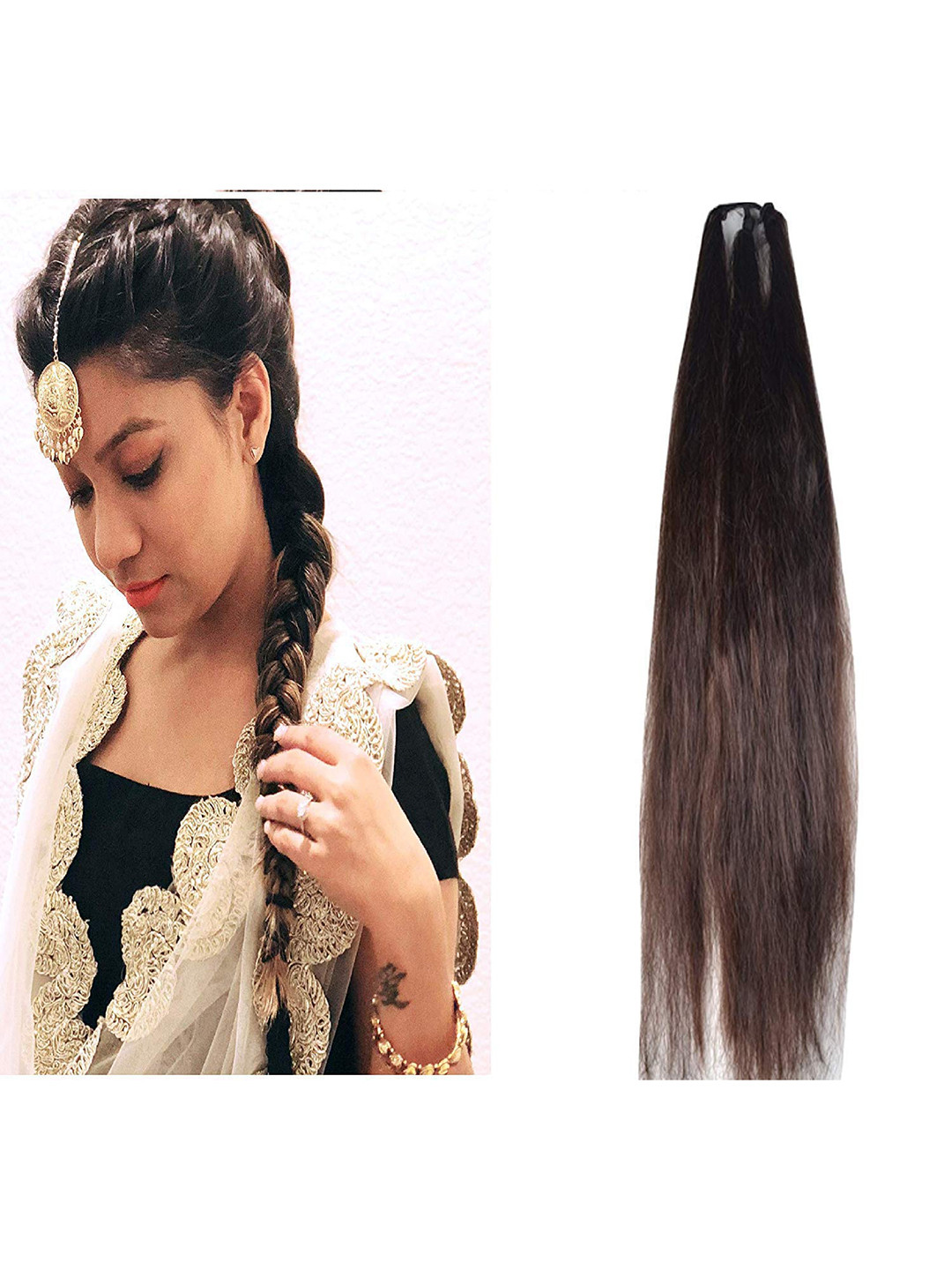 D-Divine Beautiful Hair Parandi Choti Extension- Brown