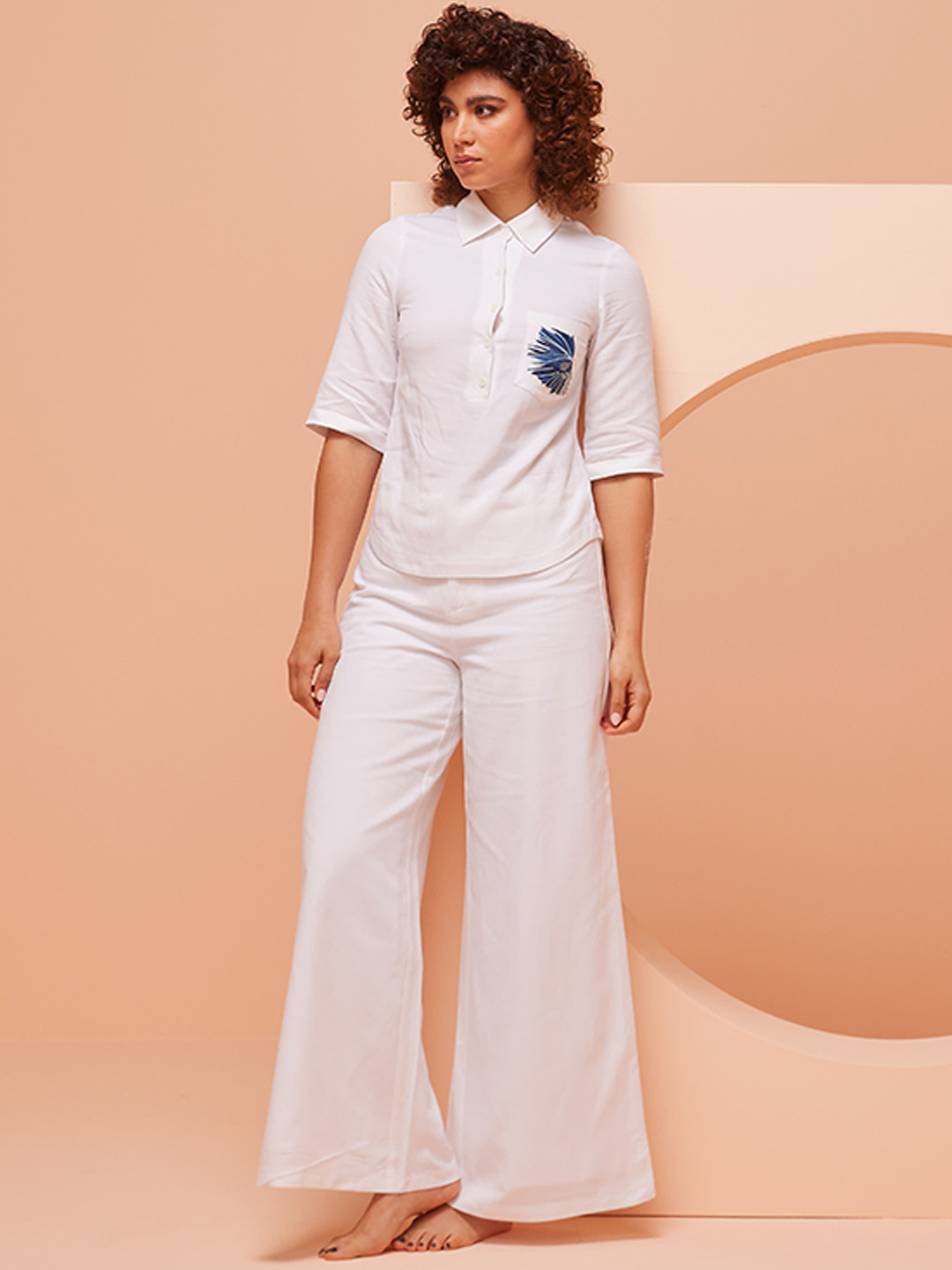 ASHITA FERNANDES Women Loose Fit Wide Leg Casual Trousers