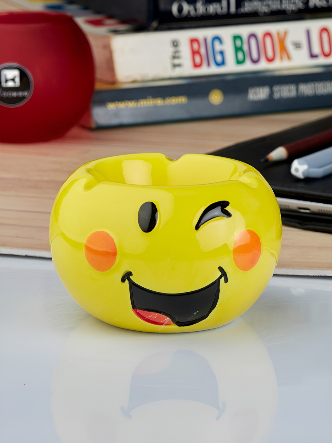 Kookee Yellow Ceramic Ash Trays