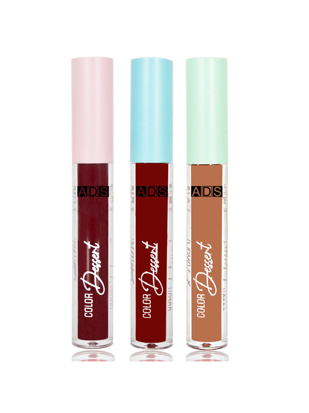 A.D.S Set Of 3 Ultra Long-Lasting Liquid Matte Lipstick-4ml Each-11-08-09