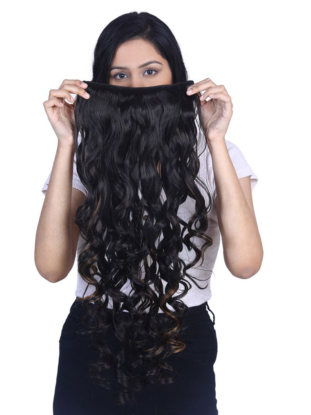 AHS Curly Volume Ponytail Extension-Golden Highlight