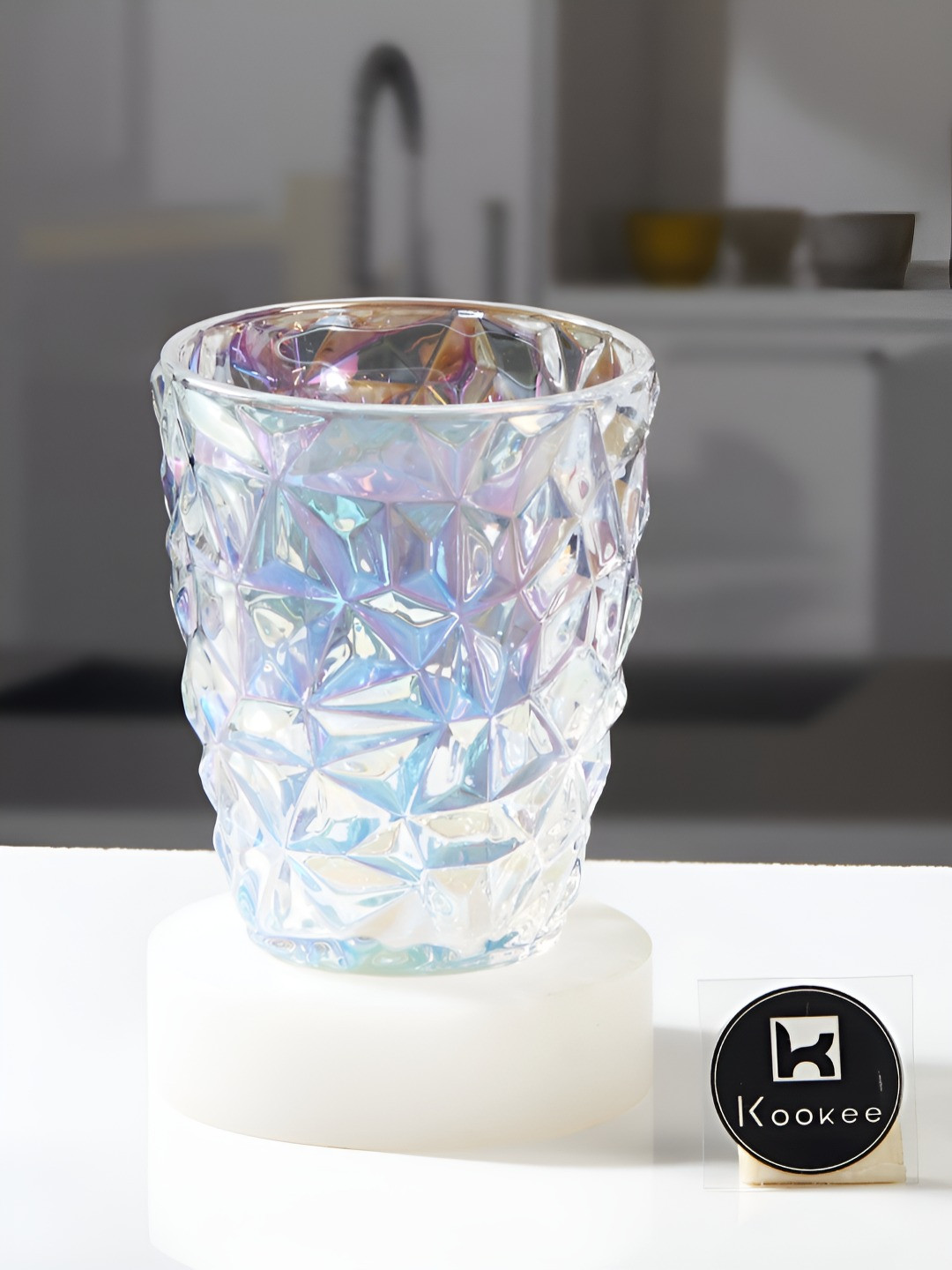 Kookee Blue & Purple-Toned Crystal Drinking Glass - 250ml