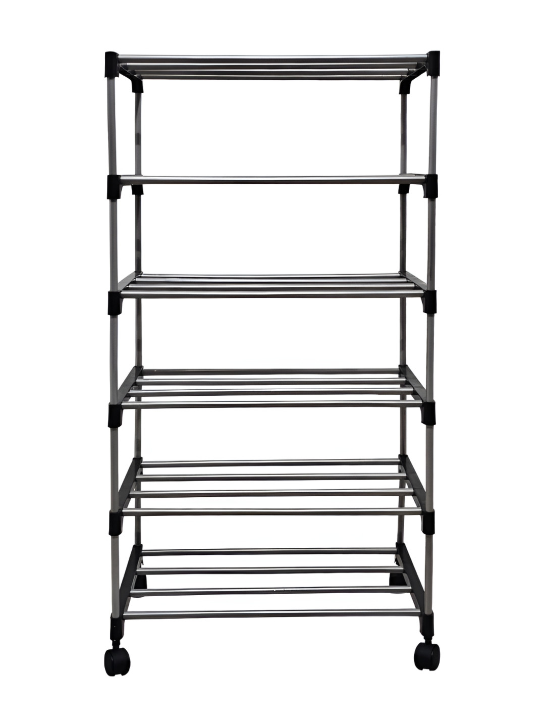 Urban Choice Silver-Toned 6 Layer Metal Book Shelf