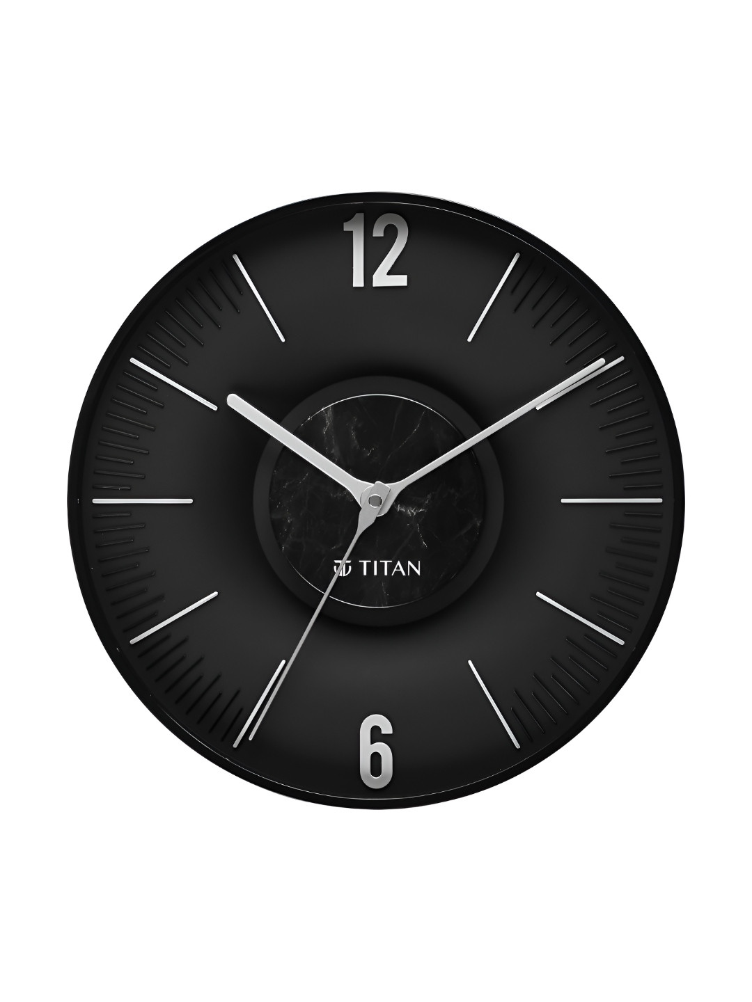 Titan Earth Flare Black & White Textured Analogue Contemporary Wall Clock